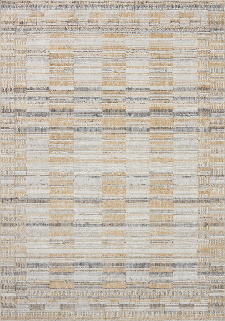 Loloi Roxie ROX-03 Contemporary Power Loomed Granite, Gold Rug