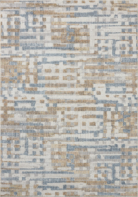 Loloi Roxie ROX-04 Contemporary Power Loomed Ivory, Denim Rug