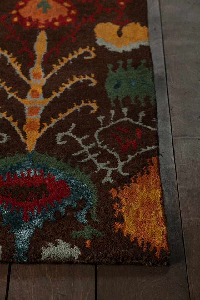 Chandra Rupec Rup39609 Multi / Blue / Orange / Yellow Rug - corner detail
