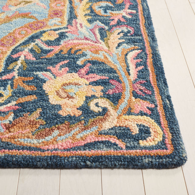 Safavieh Savonnerie Sav301N Navy/Pink Rug.