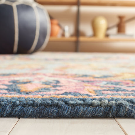 Safavieh Savonnerie Sav301N Navy/Pink Rug.