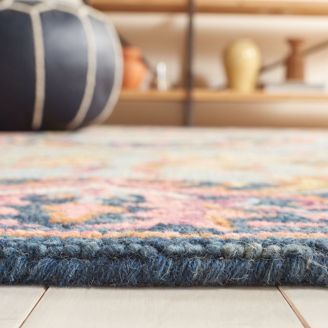 Safavieh Savonnerie Sav301N Navy/Pink Rug.
