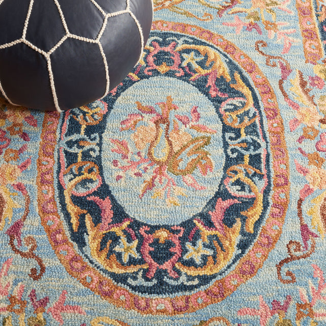 Safavieh Savonnerie Sav301N Navy/Pink Rug.