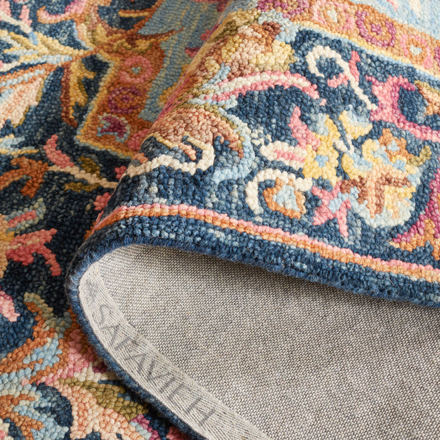 Safavieh Savonnerie Sav301N Navy/Pink Rug.