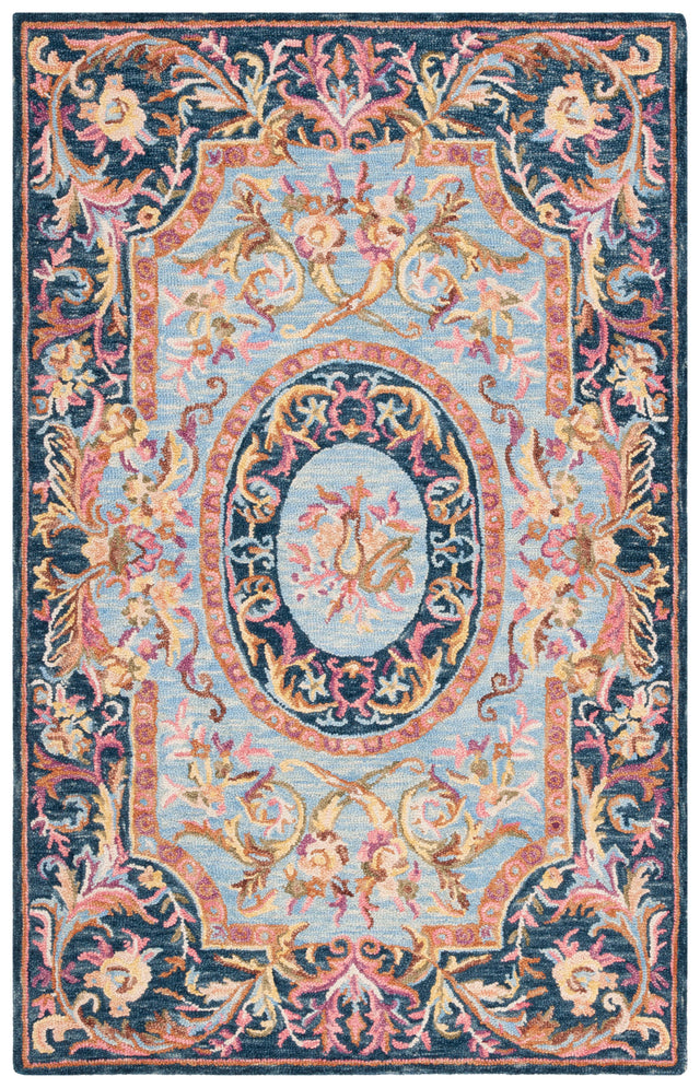 Safavieh Savonnerie Sav301N Navy/Pink Rug.