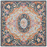Safavieh Savonnerie Sav301N Navy/Pink Rug.