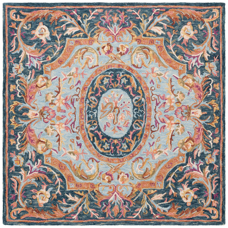 Safavieh Savonnerie Sav301N Navy/Pink Rug.