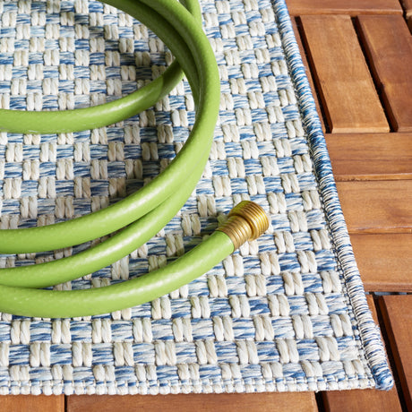 Safavieh Sisal All-Weather Saw460M Blue/Ivory Rug.