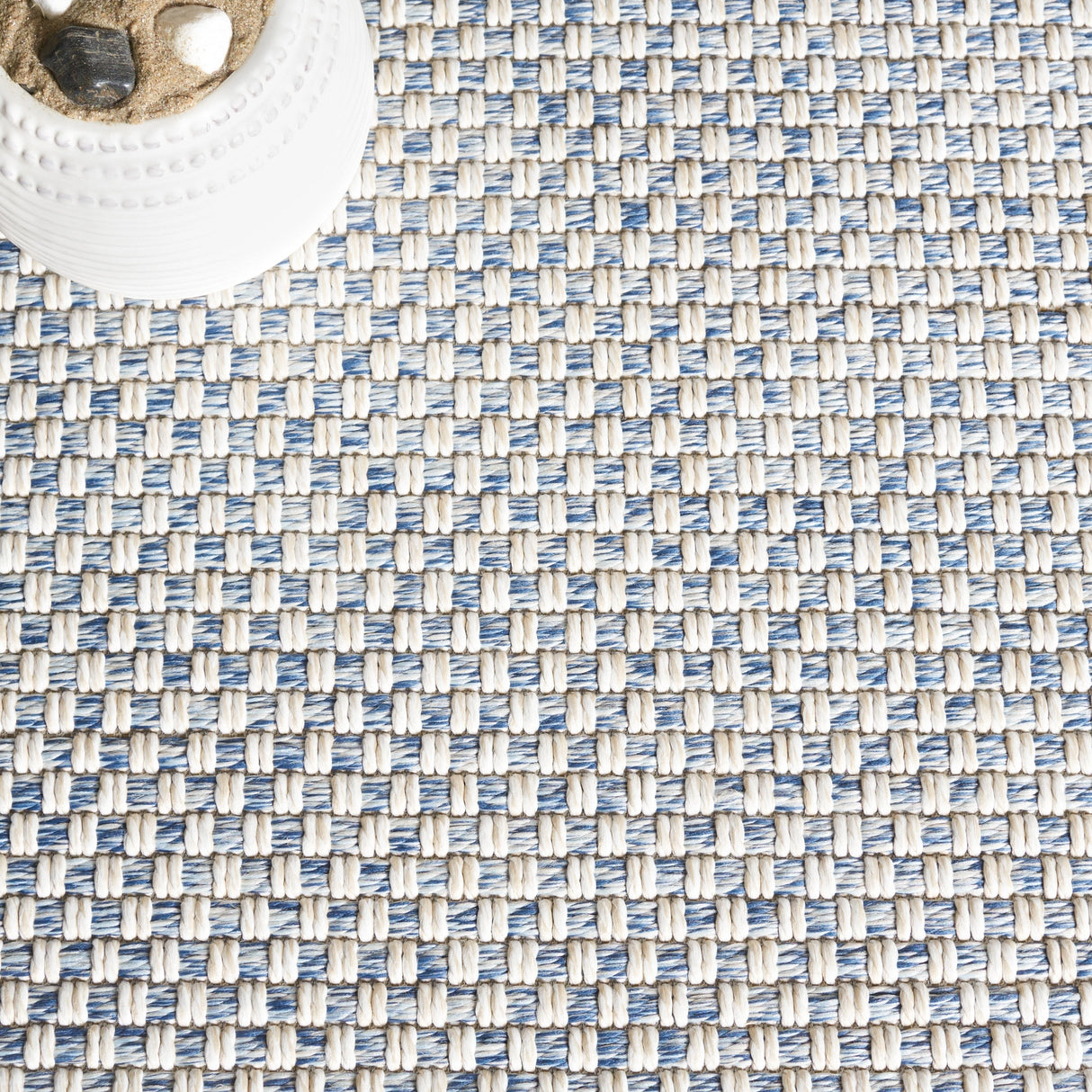 Safavieh Sisal All-Weather Saw460M Blue/Ivory Rug.