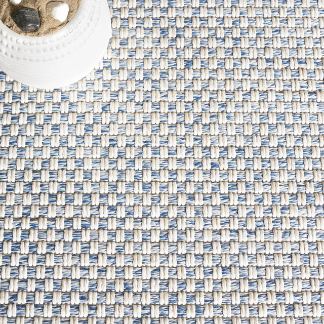 Safavieh Sisal All-Weather Saw460M Blue/Ivory Rug.