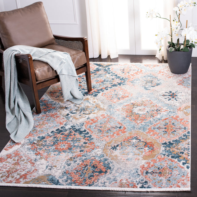 Safavieh Shivan Shv787M Blue/Rose Rug.