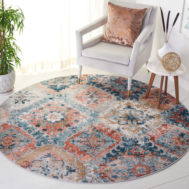 Safavieh Shivan Shv787M Blue/Rose Rug.