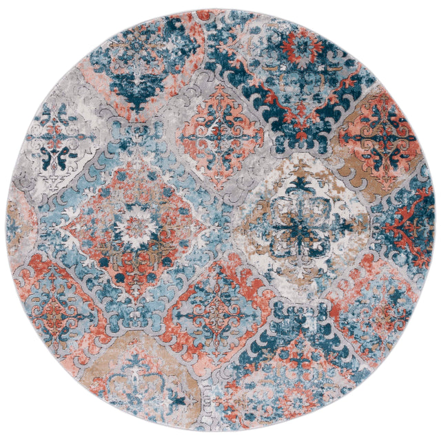 Safavieh Shivan Shv787M Blue/Rose Rug.