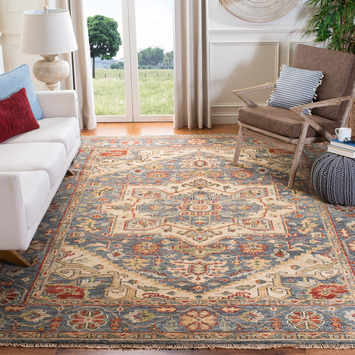 Safavieh Samarkand Srk121M Blue/Ivory Rug.