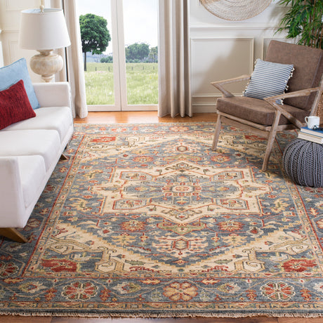Safavieh Samarkand Srk121M Blue/Ivory Rug.