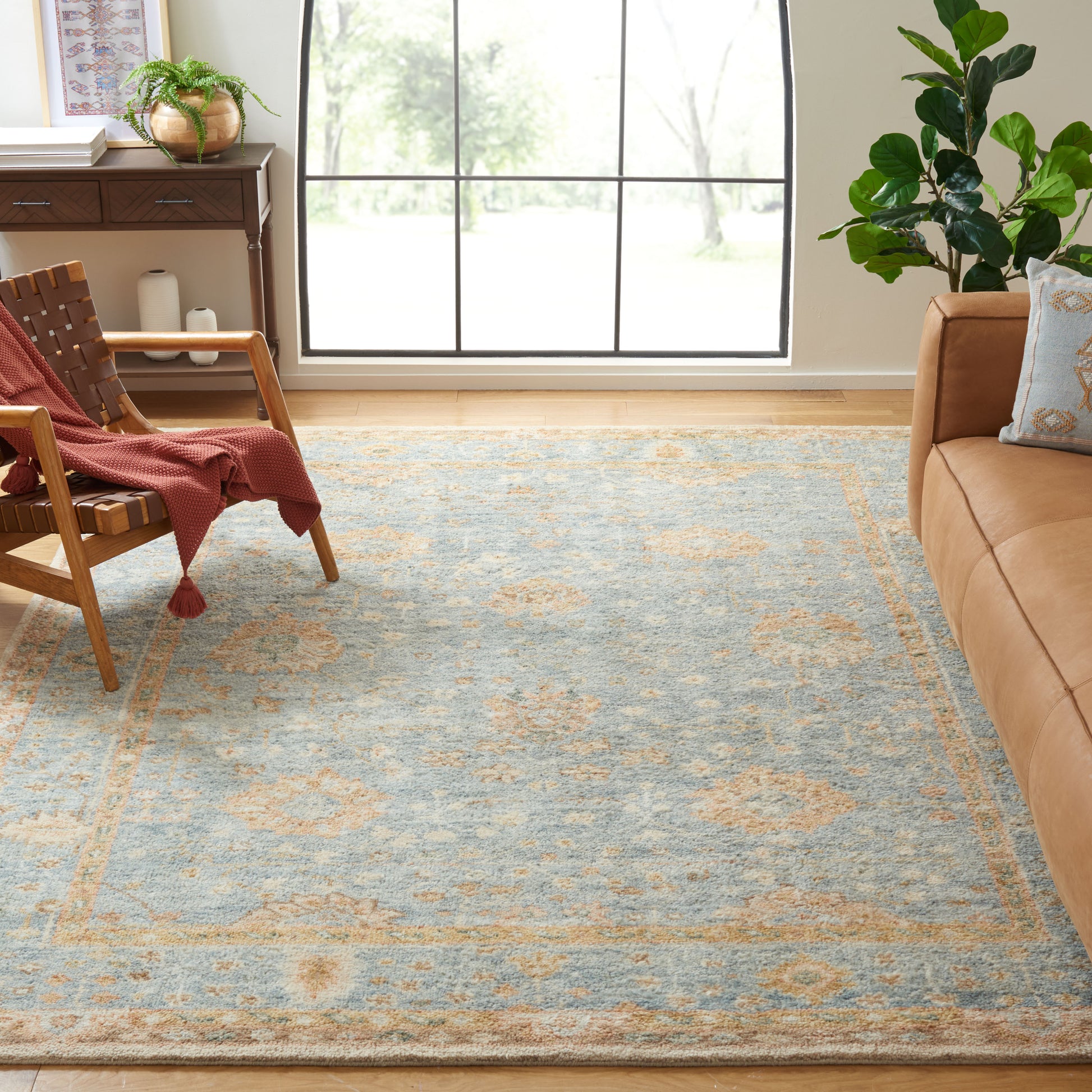 Safavieh Samarkand Srk131M Light Blue/Beige Area Rug