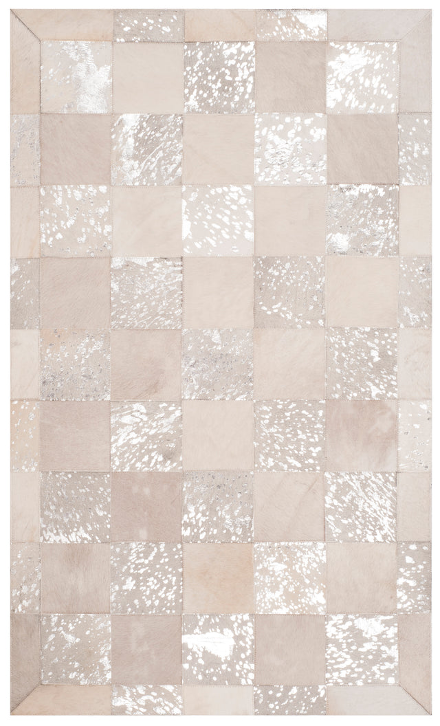 Safavieh Studio Leather Stl214A Ivory/Silver Rug.