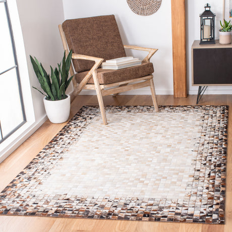 Safavieh Studio Leather Stl812B Beige/Brown Rug.