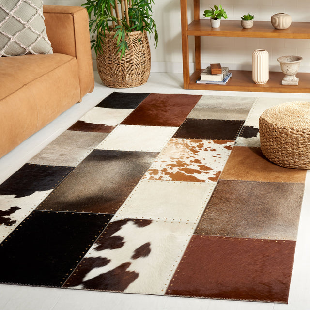 Safavieh Studio Leather Stl823T Brown/Ivory Rug.