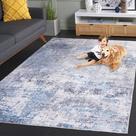 Safavieh Santa Monica Stm346A Ivory/Blue Rug.