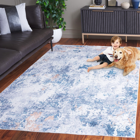 Safavieh Santa Monica Stm386A Ivory/Dark Blue Rug.