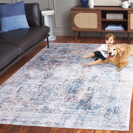 Safavieh Santa Monica Stm539N Navy/Beige Rug.