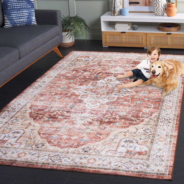 Safavieh Santa Monica Stm556Q Rust/Gold Rug.