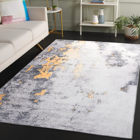 Safavieh Santa Monica Stm803F Grey/Gold Rug.