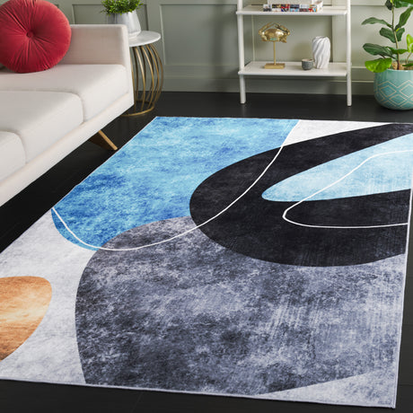 Safavieh Santa Monica Stm837G Dark Grey/Turquoise Rug.