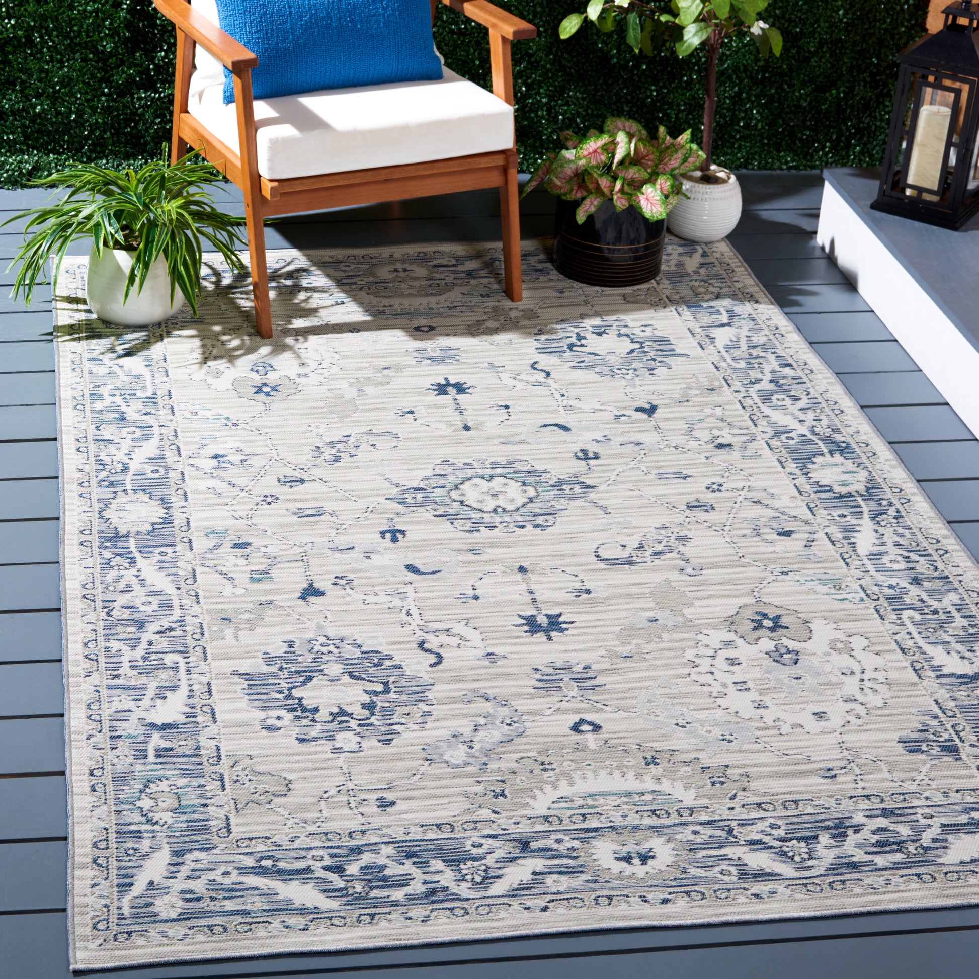 Safavieh Sunrise Sun624G Grey/Blue Ivory Area Rug