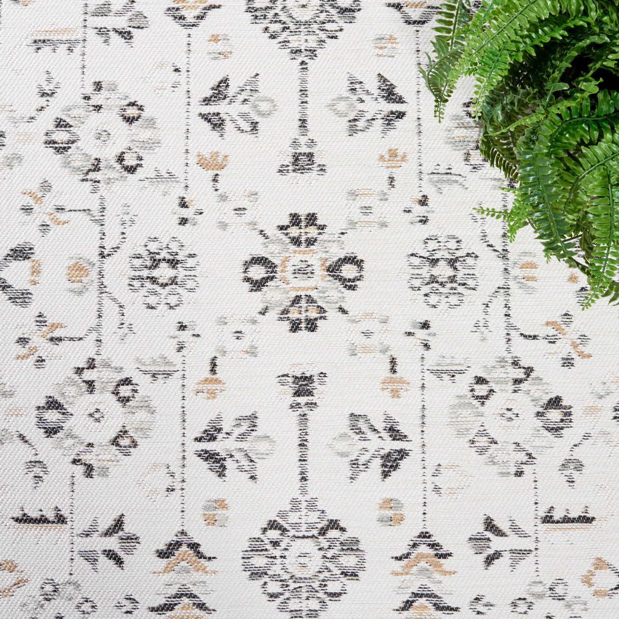 Safavieh Sunrise Sun627A Ivory/Grey Black Rug.