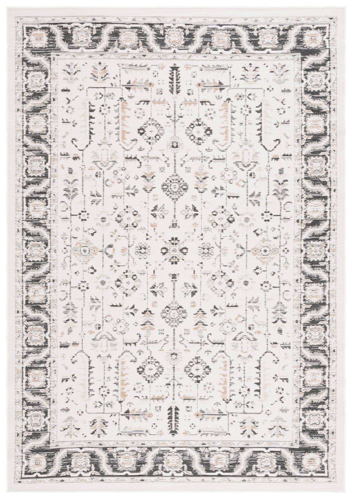 Safavieh Sunrise Sun627A Ivory/Grey Black Rug.