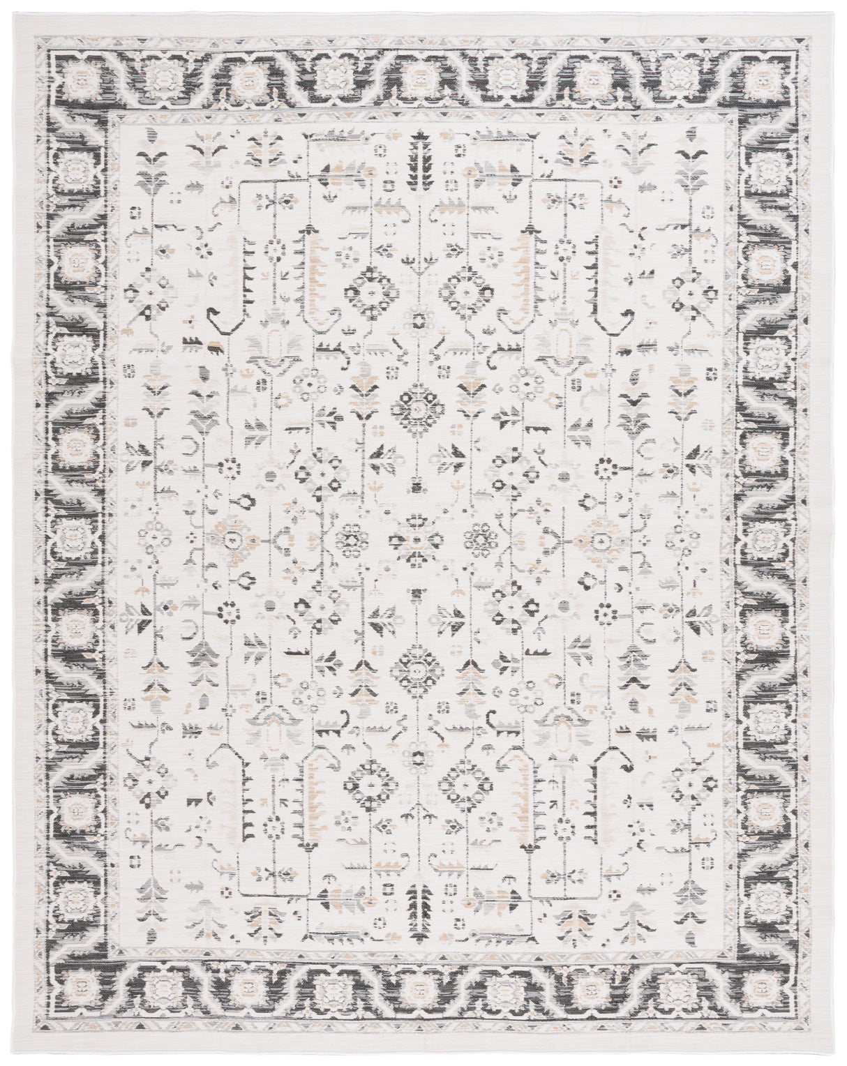 Safavieh Sunrise Sun627A Ivory/Grey Black Rug.