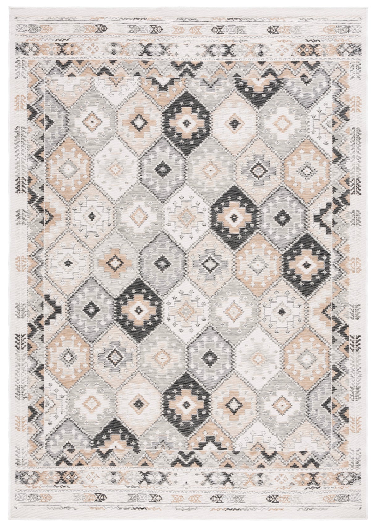Safavieh Sunrise Sun630A Ivory/Grey Black Rug.