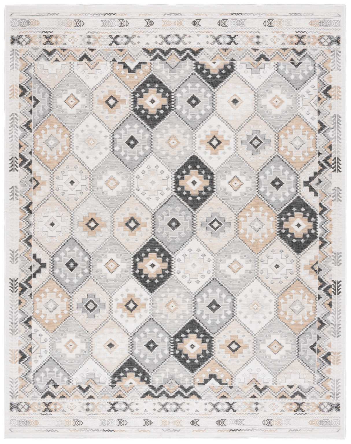 Safavieh Sunrise Sun630A Ivory/Grey Black Rug.