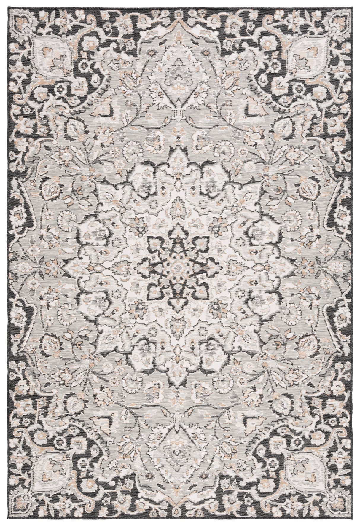 Safavieh Sunrise Sun696F Grey/Beige Black Rug.