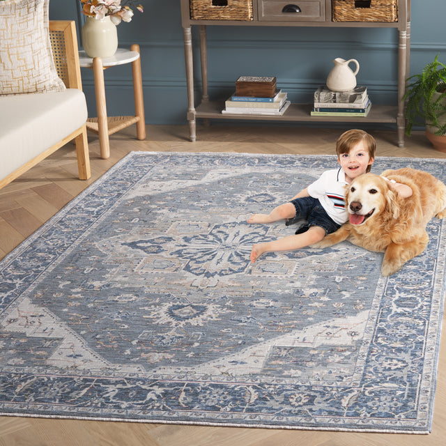 Safavieh Sutton Sut102F Grey/Navy Rug.