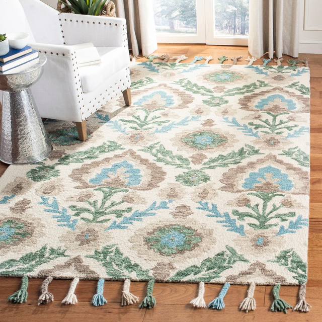 Safavieh Suzani Szn207A Ivory/Turquoise Rug.