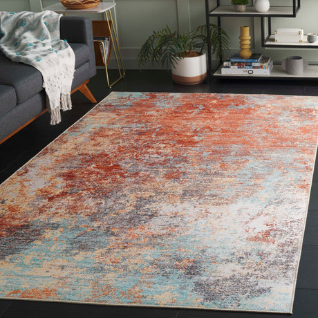 Safavieh Tacoma Tac943P Rust/Aqua Area Rug