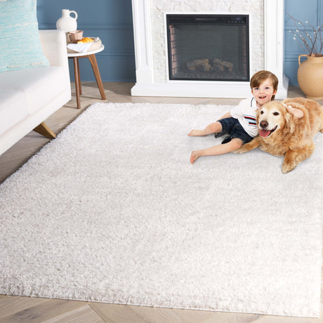 Safavieh Tahoe Shag Tho653E Ivory/Taupe Rug.