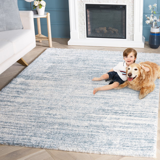 Safavieh Tahoe Shag Tho653M Blue/Ivory Rug.