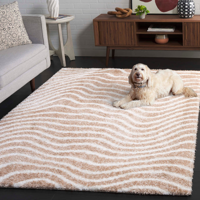 Safavieh Tahoe Shag Tho680D Gold/Ivory Rug.