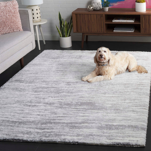 Safavieh Tahoe Shag Tho688F Ivory/Grey Rug.