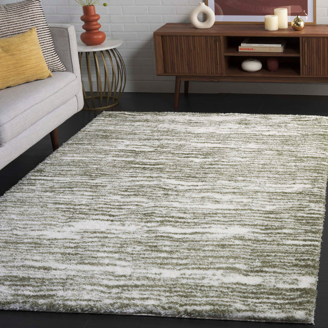 Safavieh Tahoe Shag Tho688W Ivory/Green Rug.