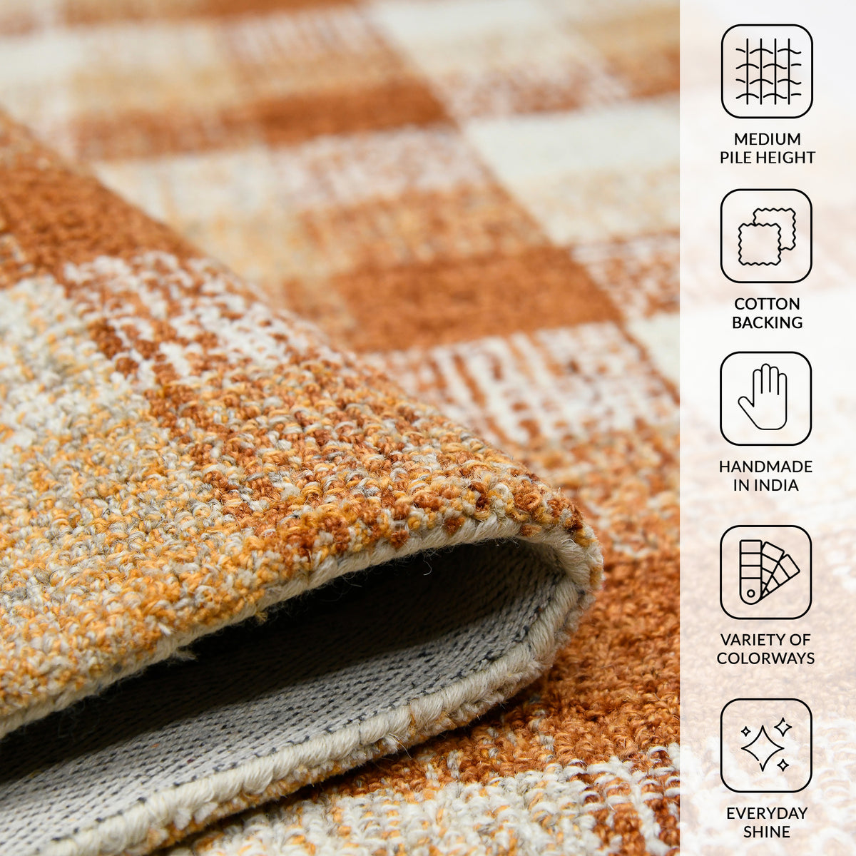 Amer Tartan TRA-10 Orange area rug - infographic view