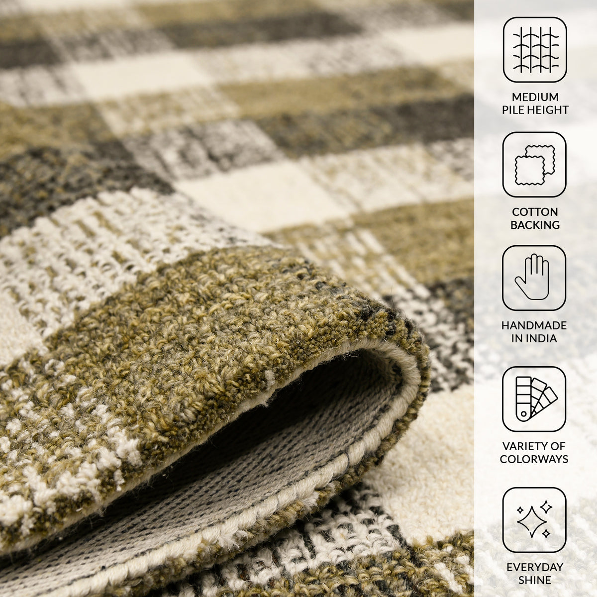 Amer Tartan TRA-5 Khaki area rug - infographic view