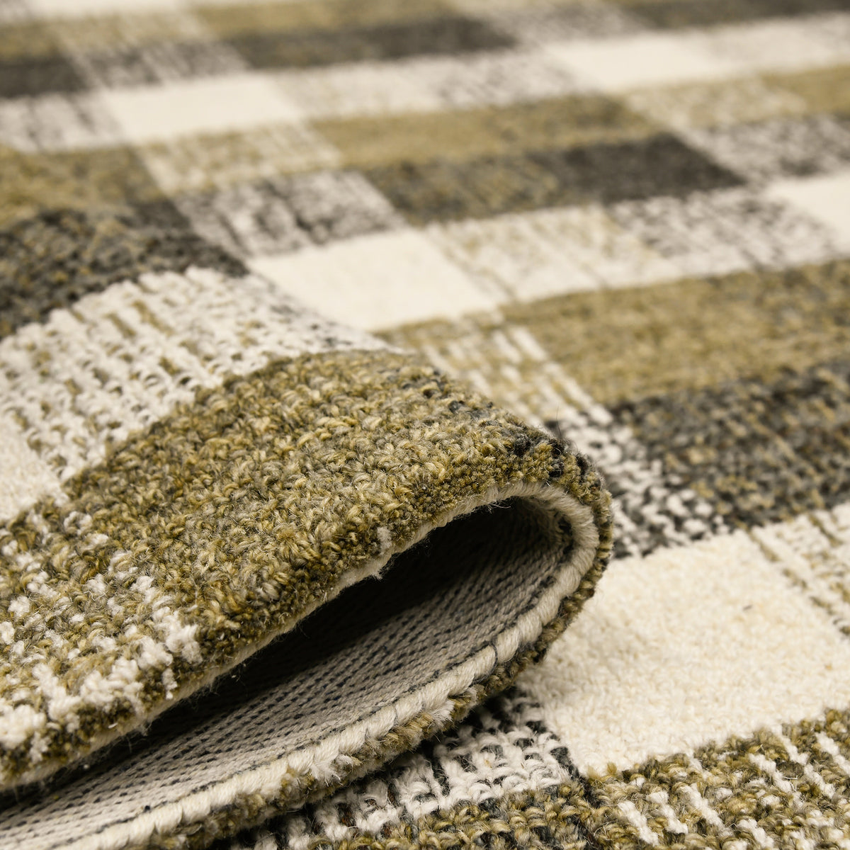 Amer Tartan TRA-5 Khaki area rug - rolled view
