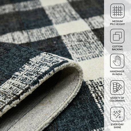 Amer Tartan TRA-6 Charcoal area rug - infographic view