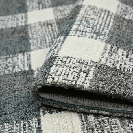 Amer Tartan TRA-8 Dark Gray area rug - rolled view