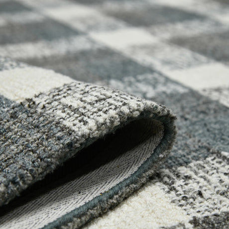 Amer Tartan TRA-8 Dark Gray area rug - rolled view
